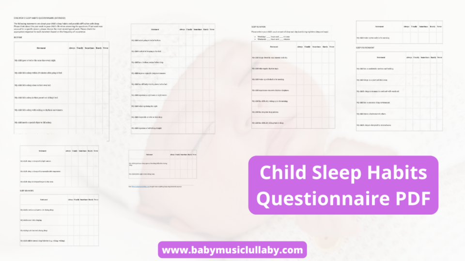 Child Sleep Habits Questionnaire PDF